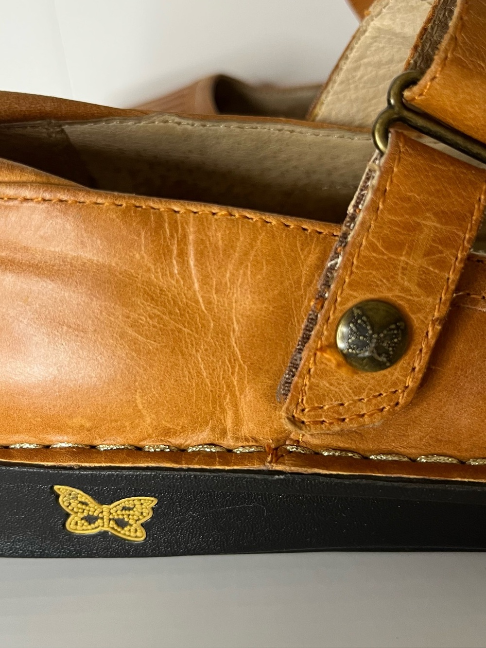 Alegria Belle MaryJane Leather Comfort Shoes Light Cognac EU 40 US 9.5 -10 - Picture 13 of 16